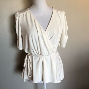 EXPRESS [NWT] Ruched Sleeve V-neck Wrap Top